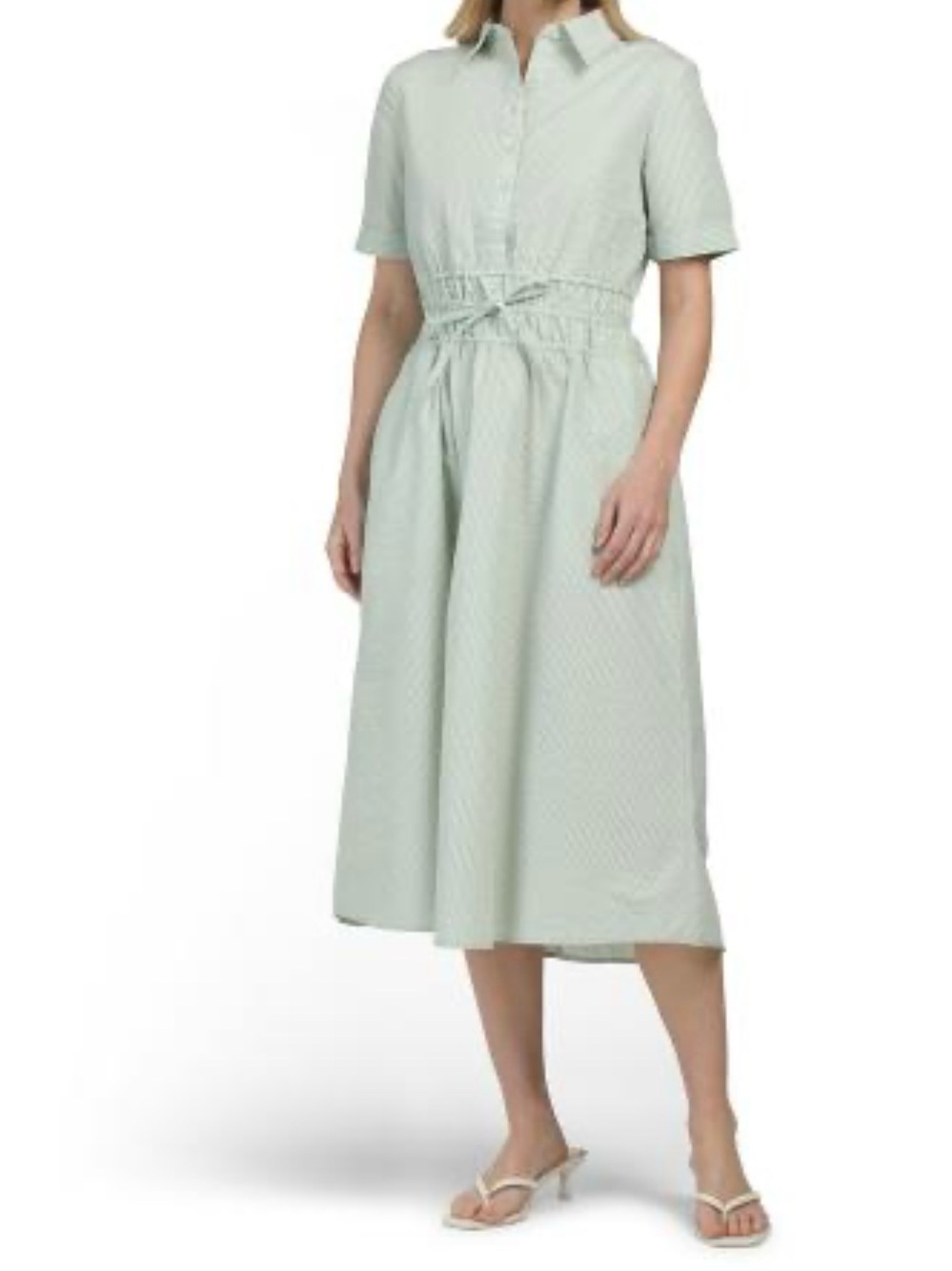 Nanette Lepore Sage Collared Short-Sleeve Midi Dress